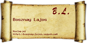 Bosznay Lajos névjegykártya