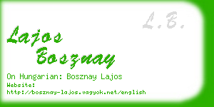 lajos bosznay business card